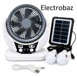 4-in-1 Solar Fan Model 606 with Dual Bulbs & Panel